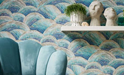 Bleu paon et or 